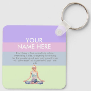 ANTISTRESS CALM YOGA PASTEL ZEN RELAX KEY RING