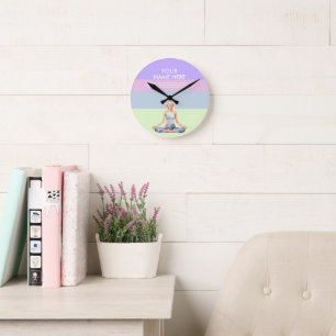 ANTISTRESS CALM YOGA PASTEL ZEN RELAX ROUND CLOCK