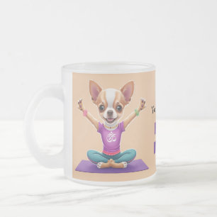 ANTISTRESS Find peace in every sip chihuahua Frosted Glass Coffee Mug