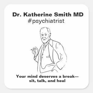 ANTISTRESS Freud Psychiatry Therapy Clinic Health Square Sticker