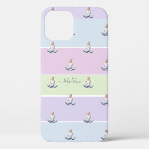 ANTISTRESS  relax green violet rose pastel iPhone 12 Case