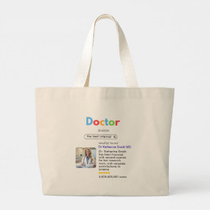 ANTISTRESS search DOCTOR google INTERNIST Large Tote Bag