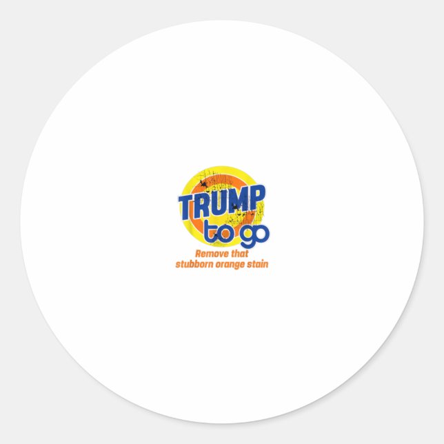 AntiTrump Trump To Go Vote Detergent Funny V Classic Round Sticker (Front)