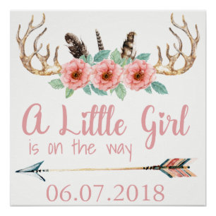 Antler Baby Shower Poster