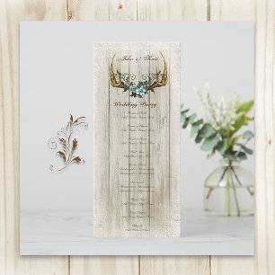 Antlers and Roses Wedding Program Programme