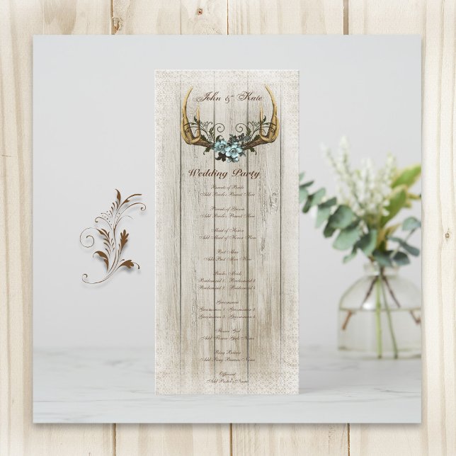 Antlers and Roses Wedding Program Programme (Creator Uploaded)