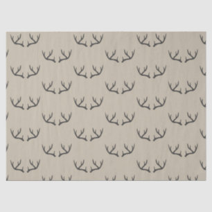 Antlers, black and taupe tissue paper