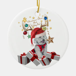 antlers,christmas and the cockapoo ceramic tree decoration