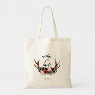 Antlers Floral Bridal Party   Mother of the bride Tote Bag