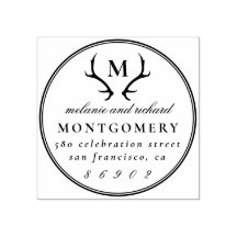 Antlers Monogram Wedding Names & Return Address