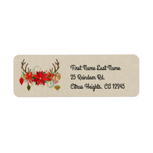 Antlers Ornaments Floral Antlers Holiday Rustic
