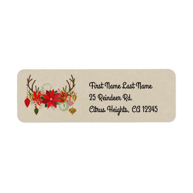 Antlers Ornaments Floral Antlers Holiday Rustic (Front)