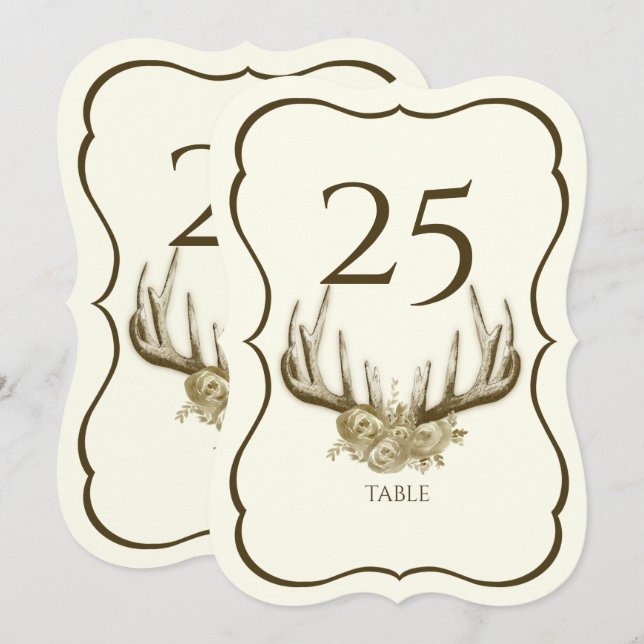 Antlers Scallop Table Number (Front/Back)