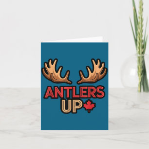 Antlers Up Canadian Pride Funny Canada Flag Moose  Card