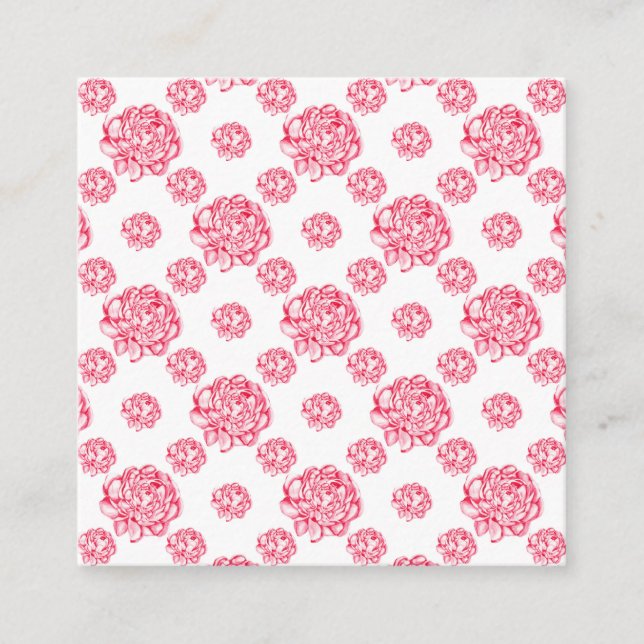 Antlers With Floral Square Business Card (Front)