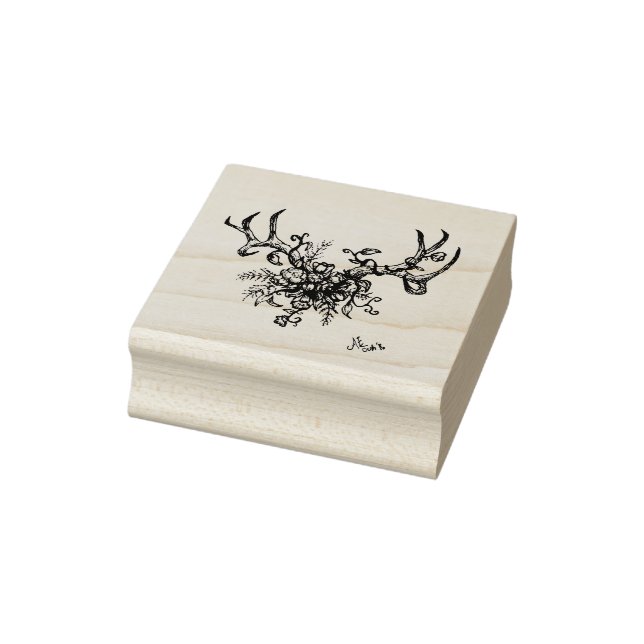 Antlers with flowers stamp (Stamp)