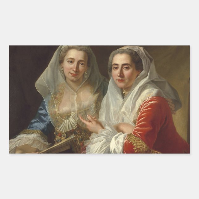 Antoine de Favray - The Mirabita Sisters Rectangular Sticker (Front)