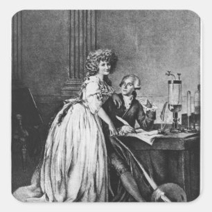 Antoine Laurent Lavoisier  and his wife Square Sticker