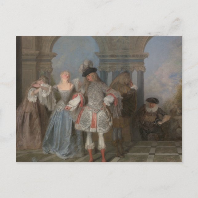 Antoine Watteau - The French Comedians Postcard (Front)
