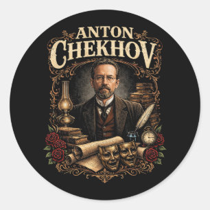 Anton Chekhov Classic Round Sticker