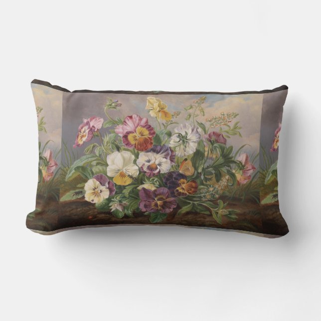 Anton Mollis Vintage Pansy Lumbar Cushion (Front)
