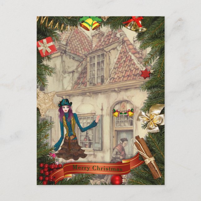 Anton Pieck Christmas invitation Holiday Postcard (Front)