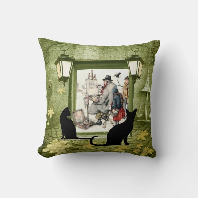 Anton Pieck throw Pillow (Front)