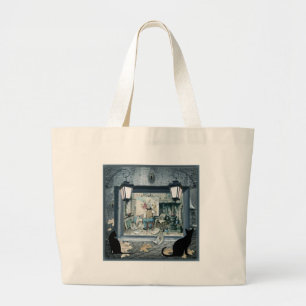 ANTON PIEK dark blue gad design Large Tote Bag