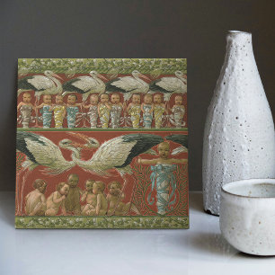 Anton Seder's Tender Storks Art Nouveau Wall Tile
