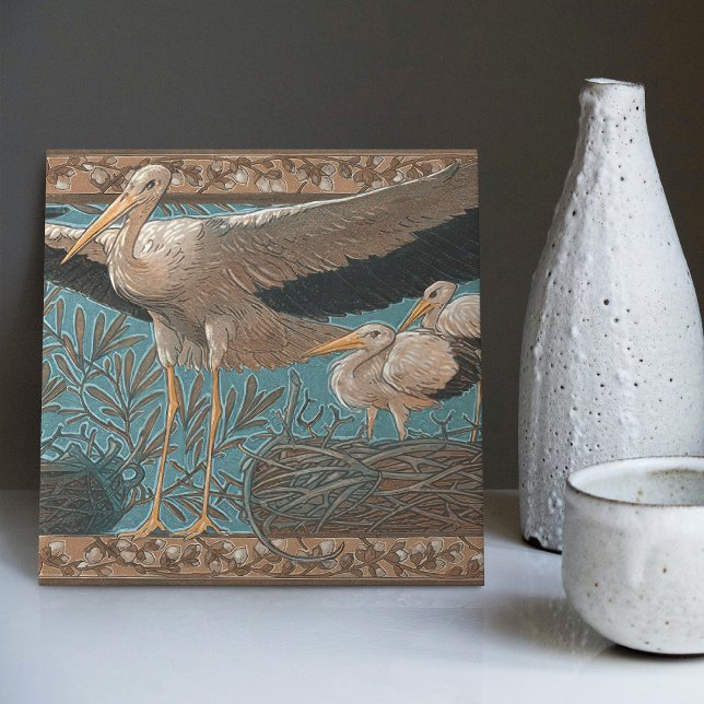 Anton Seder's Tender Storks Art Nouveau Wall Tile (Creator Uploaded)