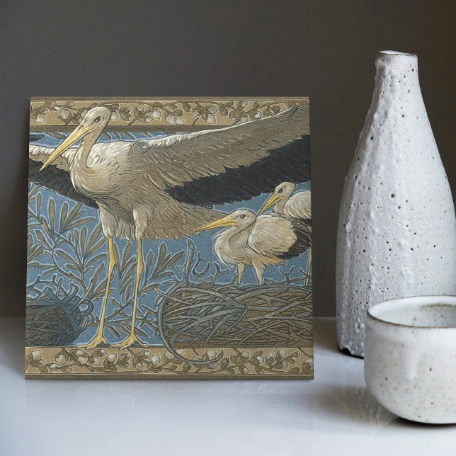 Anton Seder's Tender Storks Art Nouveau Wall Tile (Creator Uploaded)