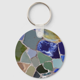 Antoni Gaudi Blue Mosaics Key Ring