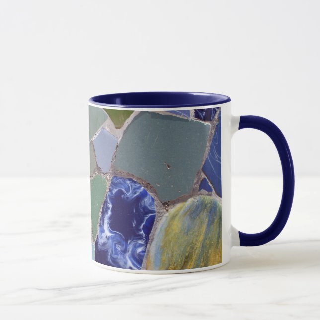 Antoni Gaudi Blue Mosaics Mug (Right)
