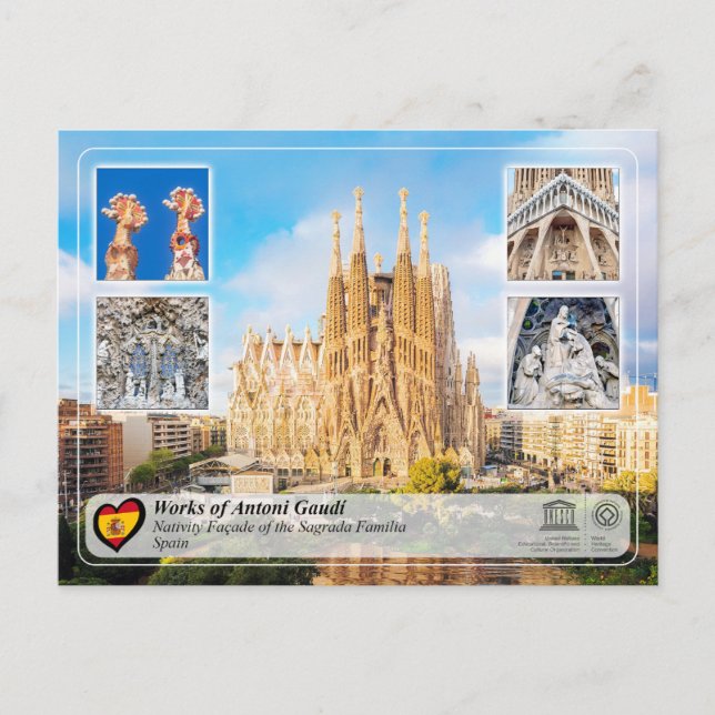 Antoni Gaudí - Sagrada Família - Nativity Facade Postcard (Front)