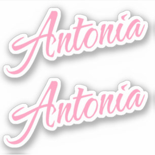 Antonia Decorative Name in Pink x2 Sticker