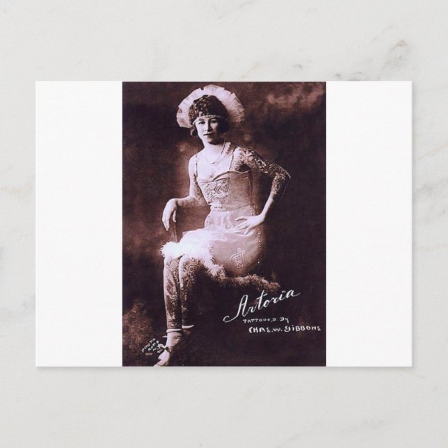 Antonia the Tattooed Lady Postcard (Front)