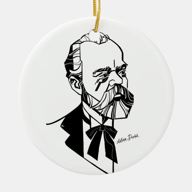 Antonín Dvořák Ceramic Tree Decoration (Front)