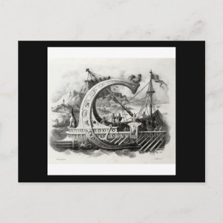 Antonio Basoli's Alphabeto Pittorico: Letter G Postcard