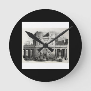 Antonio Basoli's Alphabeto Pittorico: Letter X Round Clock