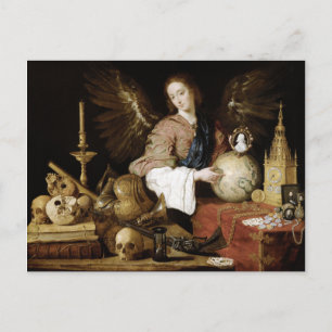 Antonio de Pereda Allegory of Vanity Postcard