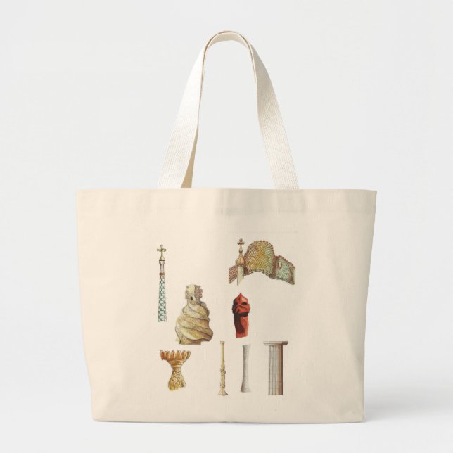 Antonio Gaudi. Barcelona. Spain. Architectural Large Tote Bag (Front)