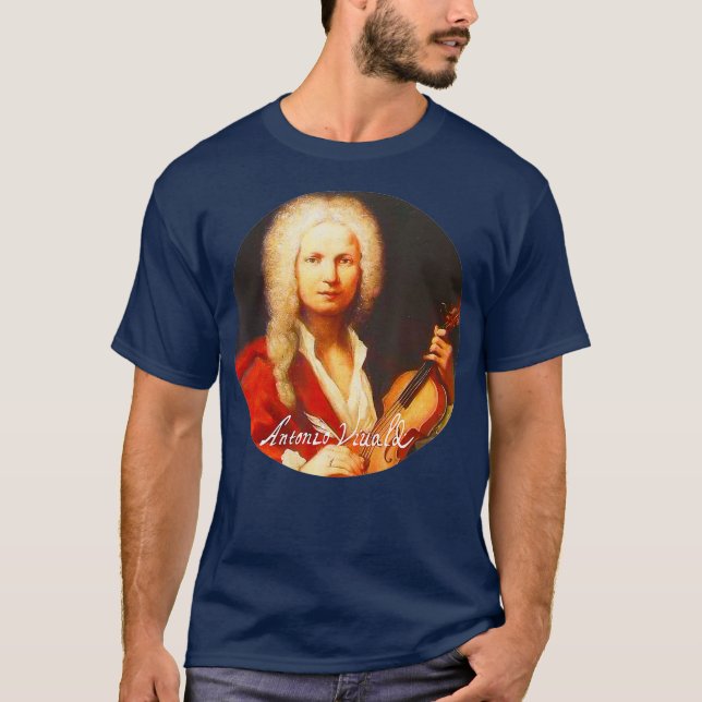 Antonio Lucio Vivaldi Composer Portrait T-Shirt (Front)