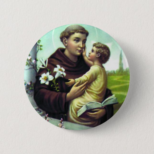 Antonio saint and boy Jesus 6 Cm Round Badge (Front)