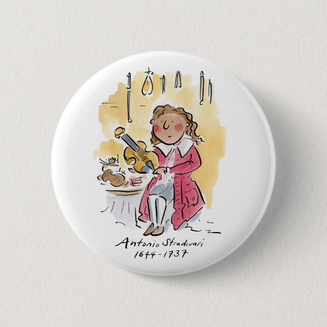 Antonio Stradivari 6 Cm Round Badge (Front)