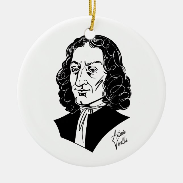 Antonio Vivaldi Ceramic Tree Decoration (Front)