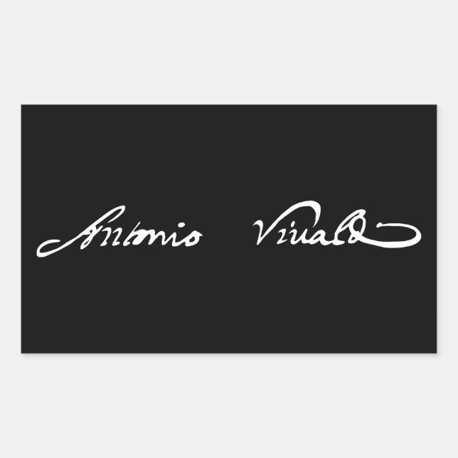 Antonio Vivaldi signature autograph classical musi Rectangular Sticker (Front)