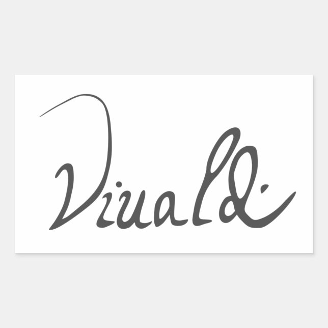 Antonio Vivaldi Signature Rectangular Sticker (Front)