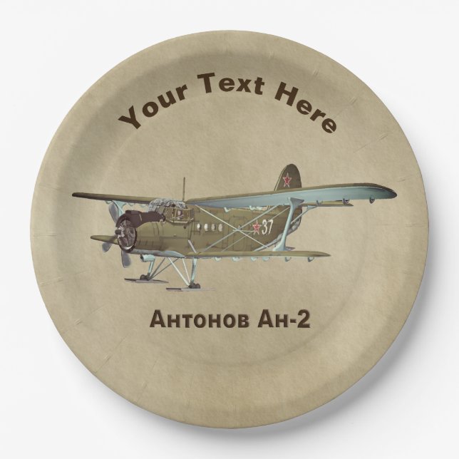 Antonov An-2 Aeroplane Paper Plate (Front)