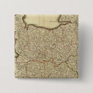 Antque Map of France 15 Cm Square Badge