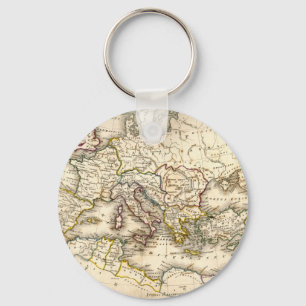 Antquie Map of Ancient Roman Key Ring